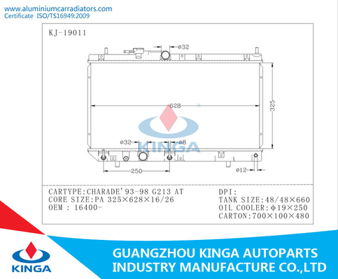 16400-87F41 στα θερμαντικά σώματα στηλών για το ΣΥΛΛΑΒΌΓΡΙΦΟ DAIHATSU 93-98 G213 προμηθευτής