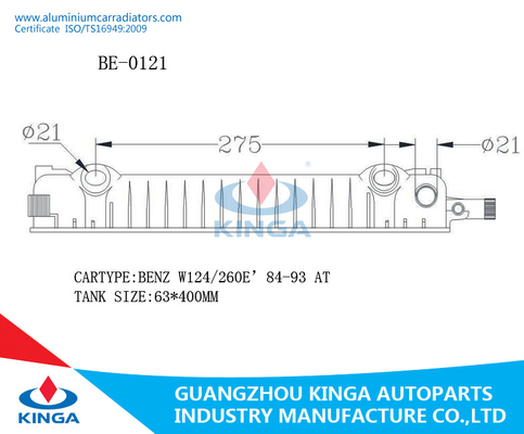 Σωστό μέγεθος της BMW W201/260E'84-93 63*400 δεξαμενών θερμαντικών σωμάτων για την πώληση προμηθευτής