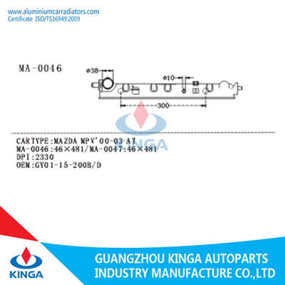 Η MAZDA MPV «00-03 στο θερμαντικό σώμα αντικατάστασης τοποθετεί σε δεξαμενή αριστερό GY01-15-200B/το Δ 481mm προμηθευτής
