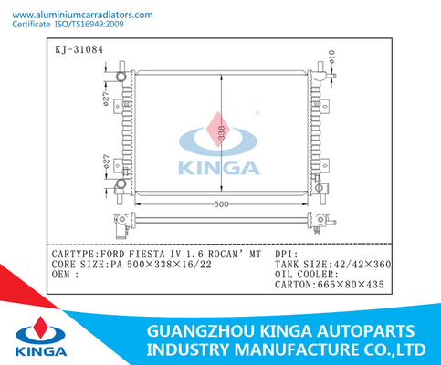 ΓΙΟΡΤΗ IV 1.6 θερμαντικά σώματα Replacment της FORD αλουμινίου συνήθειας ROCAM'MT για το αυτοκίνητο/το αυτοκίνητο προμηθευτής