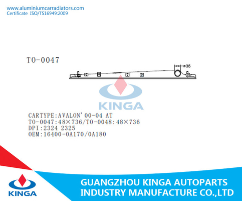 Το θερμαντικό σώμα cOem 16400-0A170/0A180 στο πλαστικό θερμαντικών σωμάτων ψυκτικού μέσου τοποθετεί σε δεξαμενή τη TOYOTA AVALON το 2000-2004 προμηθευτής