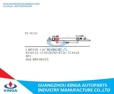 COem MB890955 δευτερεύουσα δεξαμενή 7*620MM θερμαντικών σωμάτων επισκευής πλαστική για V46'93-98 προμηθευτής