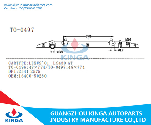 01-Ls430 Lexus στον πλαστικό cOem 16400-50280 δεξαμενών θερμαντικών σωμάτων/δεξαμενών τελών θερμαντικών σωμάτων προμηθευτής